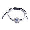Adjustable Brass Braided Beaded Bracelets BJEW-F282-29-RS-2