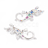 Brass Micro Pave Cubic Zirconia Links ZIRC-O034-09P-2