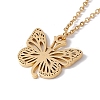 Initial Letter with Butterfly Pendant Necklace NJEW-C026-01G-J-3