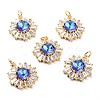 Brass Micro Pave Cubic Zirconia Pendants ZIRC-O044-21E-G-1