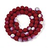 Frosted Opaque Glass Beads Strands GLAA-T032-P8mm-MBB23-2