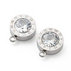 304 Stainless Steel Rhinestone Charms STAS-Z009-17P-3