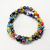 Handmade Evil Eye Lampwork Round Bead Strands X-LAMP-L055-6mm-12-2