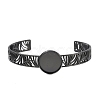 304 Stainless Steel Blank Cuff Bangle Bases with Flat Round Tray SA-CBA82C8-04A-EB-2