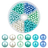 300Pcs 6 Colors Baking Paint Pearlized Glass Pearl Round Beads HY-AR0001-07-1