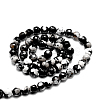 Faceted Natural Agate Round Beads Strands G-E318B-4mm-09-2