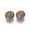 Tibetan Style Alloy Flat Round Carved Vortex Beads X-TIBEB-5437-AB-FF-2