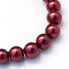 Baking Paint Pearlized Glass Pearl Round Bead Strands HY-Q330-8mm-39-2