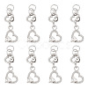 15Pcs Alloy Glass Heart Pendants PALLOY-TAC0254-02-1