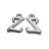 Gunmetal Plated Alloy Letter Pendants PALLOY-J718-01B-Z-1