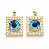 Brass Micro Pave Clear Cubic Zirconia Pendants for Women KK-T070-91A-03-1