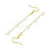 Natural Cultured Freshwater Pearl Beads & Brass Dangle Earrings for Women EJEW-TA00554-4