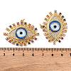 Rack Plating Brass Micro Pave Cubic Zirconia Pendants KK-H486-24G-03-3
