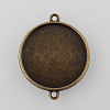 Antique Bronze Tibetan Style Alloy Cabochon Connector Settings X-TIBE-M022-01AB-NF-1