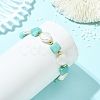 Natural Amazonite & Keshi Pearl Beaded Bracelets for Women BJEW-JB14007-01-2