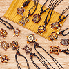 ANATTASOUL 15Pcs 15 Styles Tortoise Resin Pendant Necklaces Set with Adjustable Cotton Cords NJEW-AN0001-51B-7