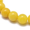 Natural Yellow Jade Bead Stretch Bracelets X-BJEW-K212-A-038-3