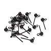 304 Stainless Steel Ball Stud Earring Findings STAS-G099-09B-1
