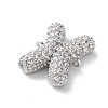 Brass Micro Pave Cubic Zirconia Letter Links KK-I717-04X-P-2