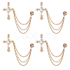 Cross Alloy Rhinestone Lapel Pin Backs JEWB-WH0051-057G-1