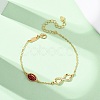 Sports Brass Micro Pave Cubic Zirconia Infinity Link Bracelets BJEW-D386-01C-G-5