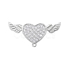 Brass Micro Pave Clear Cubic Zirconia Brooch Findings JEWB-YW0001-02P-1