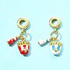 2Pcs 2 Colors Brass Enamel European Dangle Charms KK-FS0001-81-7