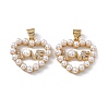 Brass Micro Pave Cubic Zirconia Pendants KK-B061-06G-2