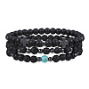 Volcano Stone Black Matte Black Gallstone Wood Beads Bracelet Set Combination Hip Hop Elastic Bracelet Bracelet Bracelet WQ1083-8-1
