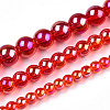 Electroplate Transparent Glass Beads Strands GLAA-T032-T8mm-AB09-4