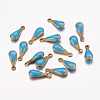Antique Golden Plated Brass Enamel teardrop X-KK-Q571-01C-1