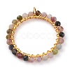 Natural Multicolor Tourmaline Wire Wrapped Pendants PALLOY-JF00590-02-1