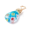 Handmade Millefiori Glass Pendants PALLOY-JF01290-4