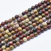 Natural Polychrome Jasper/Picasso Stone/Picasso Jasper Beads Strands G-E444-43-4mm-1
