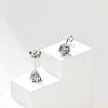 925 Sterling Silver Moissanite Rhinestone Stud Earrings EJEW-U042-05P-03-1