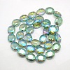 Faceted Electroplate Crystal Glass Oval Beads Strands EGLA-F059B-10-2