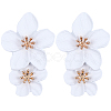 1 Pair Alloy Flower Dangle Stud Earrings EJEW-SP0001-18-1