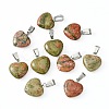 Natural Unakite Pendants G-Q371-15-4