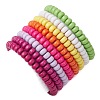 Acrylic Rondelle Beaded Stretch Bracelets Set BJEW-JB11020-02-3