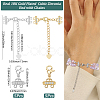 10Pcs 2 Colors Brass Micro Pave Clear Cubic Zirconia End with Chains KK-BBC0019-09-2