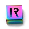 Ion Plating(IP) 304 Stainless Steel Square Slide Charms STAS-L132-07R-M-1