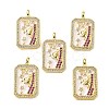 Brass Micro Pave Cubic Zirconia Pendants with Enamel KK-Z114-01G-2
