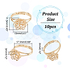 10Pcs Adjustable Brass Filigree Ring Settings KK-NB0003-03-2