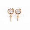 Brass Micro Pave Clear Cubic Zirconia Peg Bails Pendants KK-S364-094-1