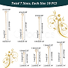 PANDAHALL ELITE 70Pcs 7 Styles Brass Twist Eye Pins KK-PH0010-29-2