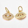 CZ Brass Micro Pave Cubic Zirconia Evil Eye Charms ZIRC-L018-10G-2