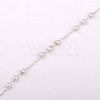 Handmade Round Glass Pearl Beads Chains for Necklaces Bracelets Making AJEW-JB00056-01-1