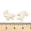 Light Gold Plated Alloy Enamel Pendants ENAM-M219-08KCG-01-3