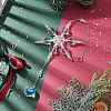 Glass Snowflake Pendant Decorations HJEW-TA00237-2