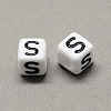 Large Hole Acrylic Letter European Beads SACR-Q103-6mm-01S-2
